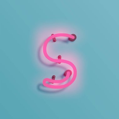 Gerçekçi neon karakter yazı kümesi, vektör