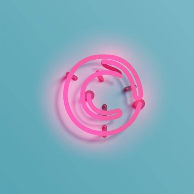 Gerçekçi neon karakter yazı kümesi, vektör