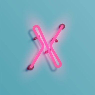 Gerçekçi neon karakter yazı kümesi, vektör