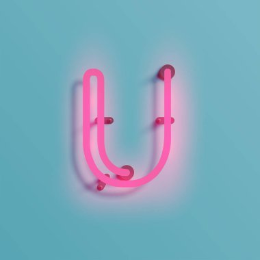 Gerçekçi neon karakter yazı kümesi, vektör