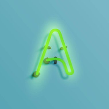 Gerçekçi neon karakter yazı kümesi, vektör