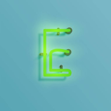 Gerçekçi neon karakter yazı kümesi, vektör