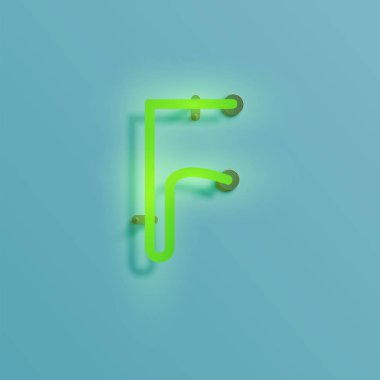 Gerçekçi neon karakter yazı kümesi, vektör