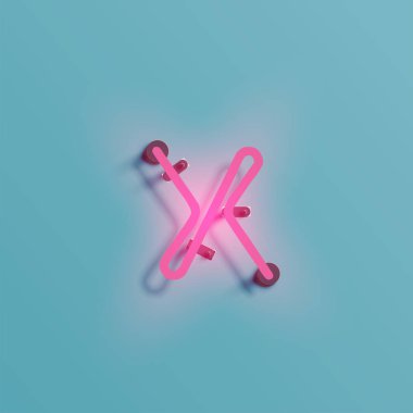 Gerçekçi neon karakter yazı kümesi, vektör