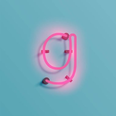 Gerçekçi neon karakter yazı kümesi, vektör