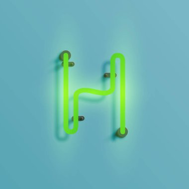 Gerçekçi neon karakter yazı kümesi, vektör