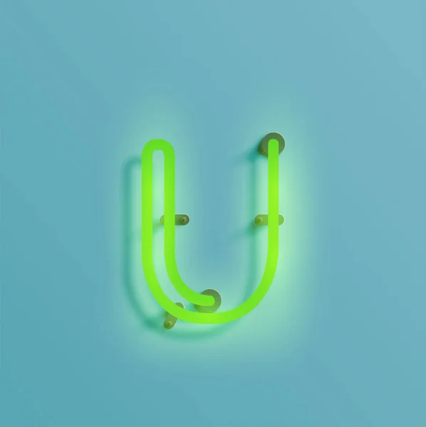 Carattere realistico al neon da un tipo, vettore — Vettoriale Stock