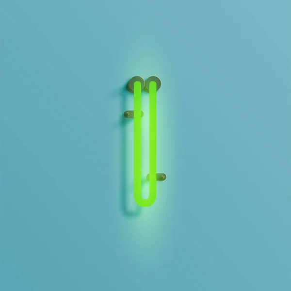 Karakter neon realistis dari sebuah typeset, vektor - Stok Vektor