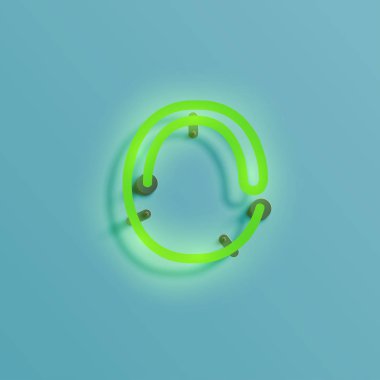 Gerçekçi neon karakter yazı kümesi, vektör