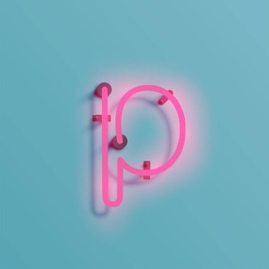 Gerçekçi neon karakter yazı kümesi, vektör