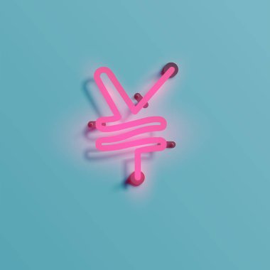 Gerçekçi neon karakter yazı kümesi, vektör