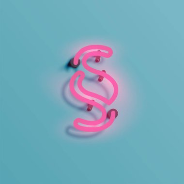 Gerçekçi neon karakter yazı kümesi, vektör