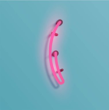 Gerçekçi neon karakter yazı kümesi, vektör