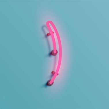 Gerçekçi neon karakter yazı kümesi, vektör