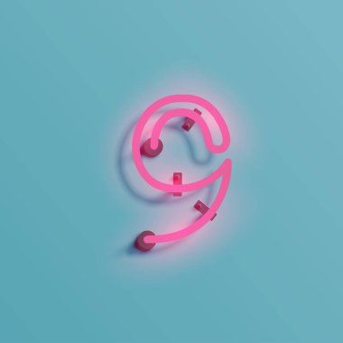 Gerçekçi neon karakter yazı kümesi, vektör