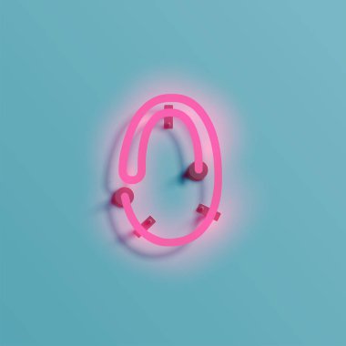 Gerçekçi neon karakter yazı kümesi, vektör