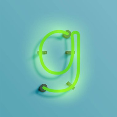 Gerçekçi neon karakter yazı kümesi, vektör