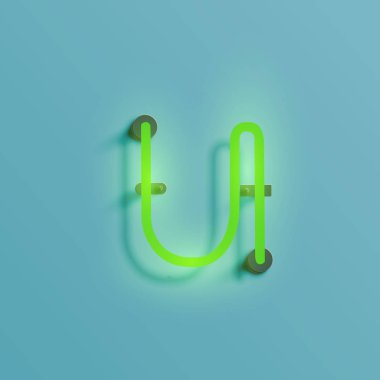 Gerçekçi neon karakter yazı kümesi, vektör