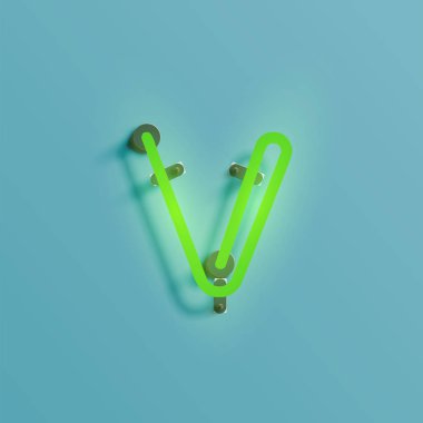 Gerçekçi neon karakter yazı kümesi, vektör