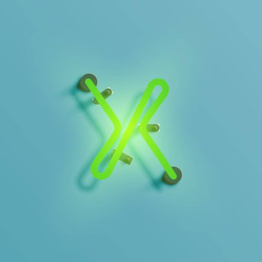 Gerçekçi neon karakter yazı kümesi, vektör