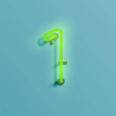 Gerçekçi neon karakter yazı kümesi, vektör