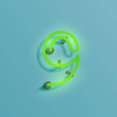 Gerçekçi neon karakter yazı kümesi, vektör