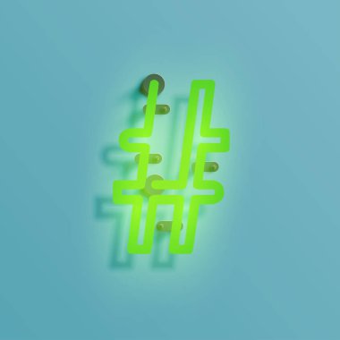 Gerçekçi neon karakter yazı kümesi, vektör