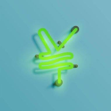 Gerçekçi neon karakter yazı kümesi, vektör