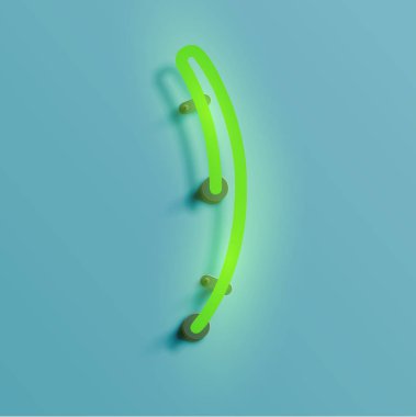 Gerçekçi neon karakter yazı kümesi, vektör