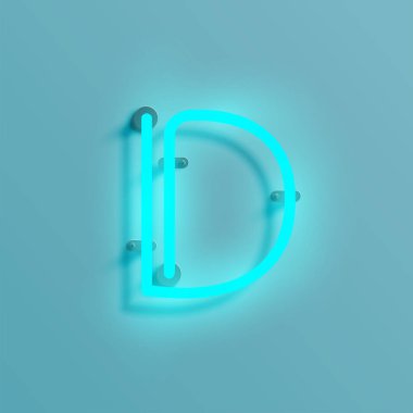 Gerçekçi neon karakter yazı kümesi, vektör