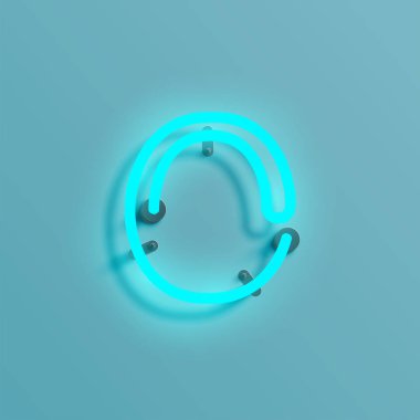 Gerçekçi neon karakter yazı kümesi, vektör