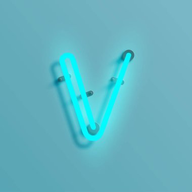 Gerçekçi neon karakter yazı kümesi, vektör