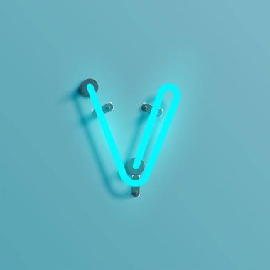 Gerçekçi neon karakter yazı kümesi, vektör