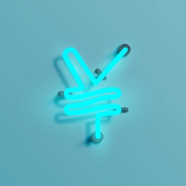 Gerçekçi neon karakter yazı kümesi, vektör