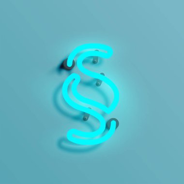 Gerçekçi neon karakter yazı kümesi, vektör