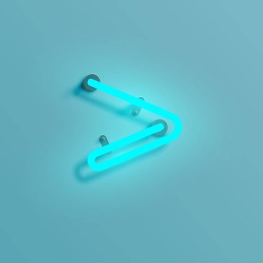 Gerçekçi neon karakter yazı kümesi, vektör