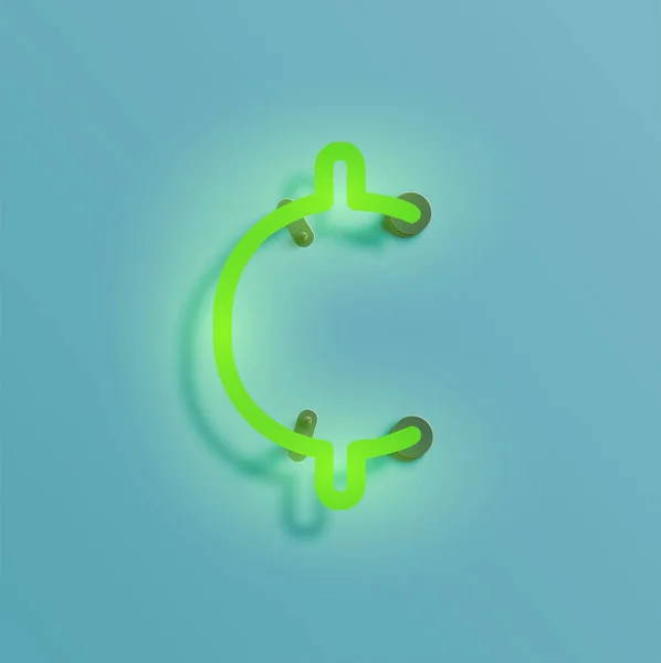 Caracterul neon realist dintr-un tip, vector — Vector de stoc