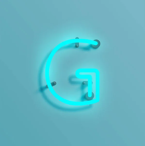 Caractère néon réaliste d'un jeu de caractères, vecteur — Image vectorielle