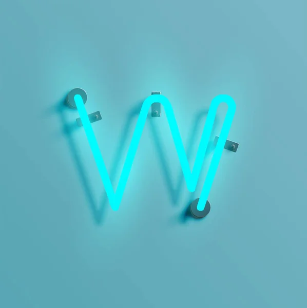 Caractère néon réaliste d'un jeu de caractères, vecteur — Image vectorielle