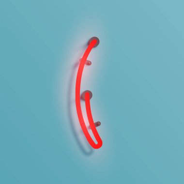 Gerçekçi neon karakter yazı kümesi, vektör