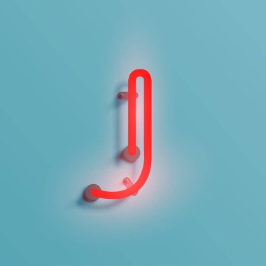 Gerçekçi neon karakter yazı kümesi, vektör