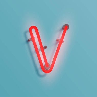 Gerçekçi neon karakter yazı kümesi, vektör