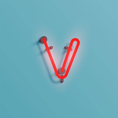 Gerçekçi neon karakter yazı kümesi, vektör