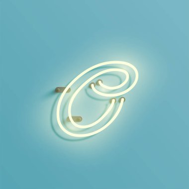 Gerçekçi neon karakter yazı kümesi, vektör