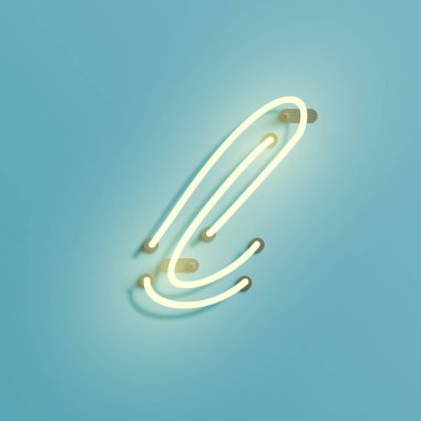 Gerçekçi neon karakter yazı kümesi, vektör