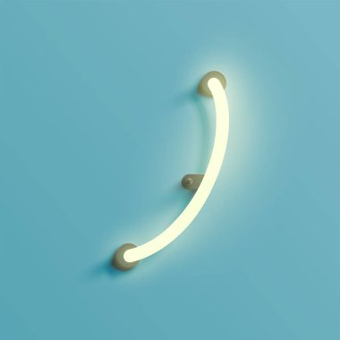 Gerçekçi neon karakter yazı kümesi, vektör