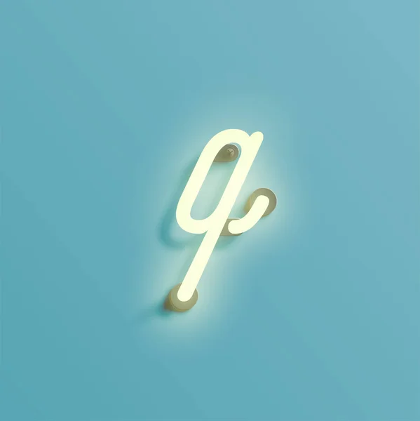 Gerçekçi neon karakter yazı kümesi, vektör — Stok Vektör