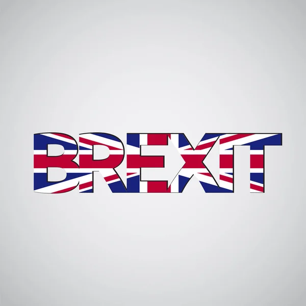 Brexit testo con bandiera britannica, vettore — Vettoriale Stock