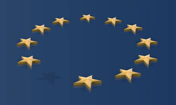 Пропавшая звезда с флага ЕС, вектор — стоковый вектор