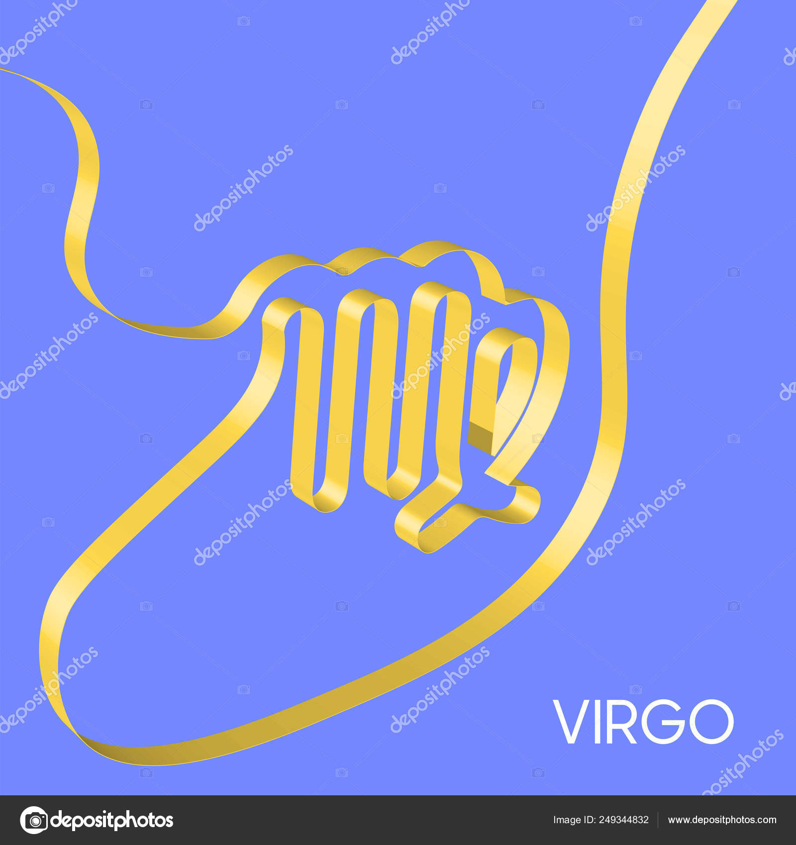 Colorful ribbon shapes a zodiac sign, vector Stock Vector Image by